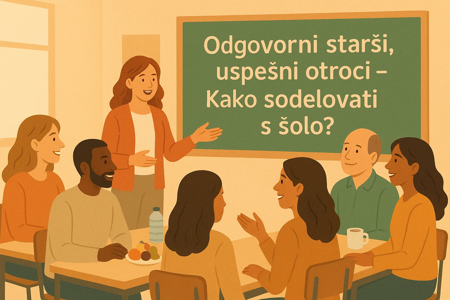 Ilustracija sestanka staršev in učiteljev